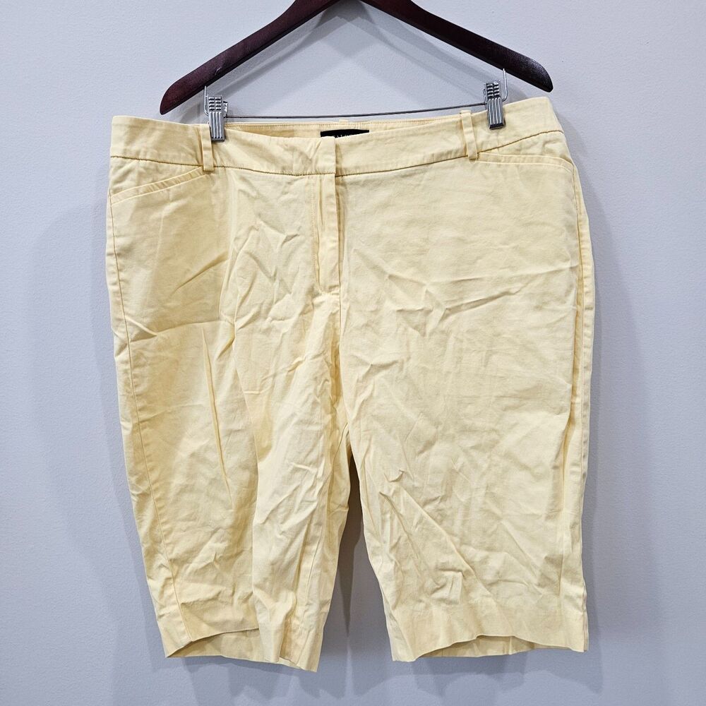 Talbots Women Bermuda Short Plus Size 16W Mid Rise Yellow Resort Vacation Casual